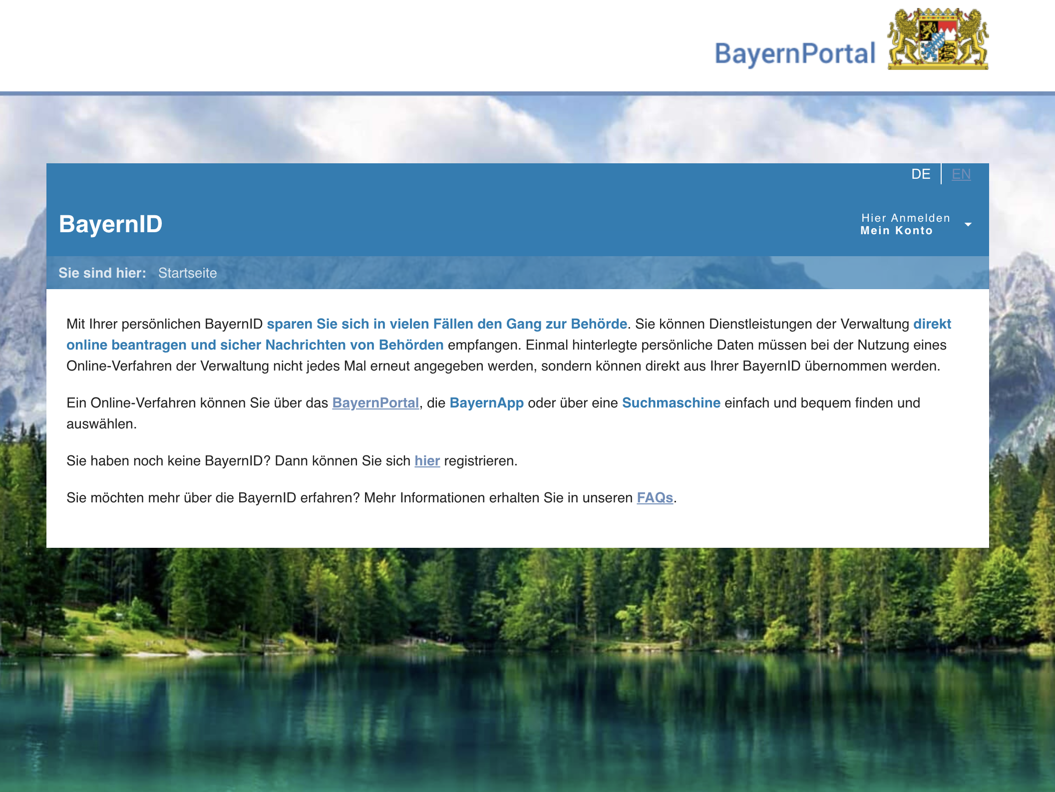 Screenshot Bayern ID